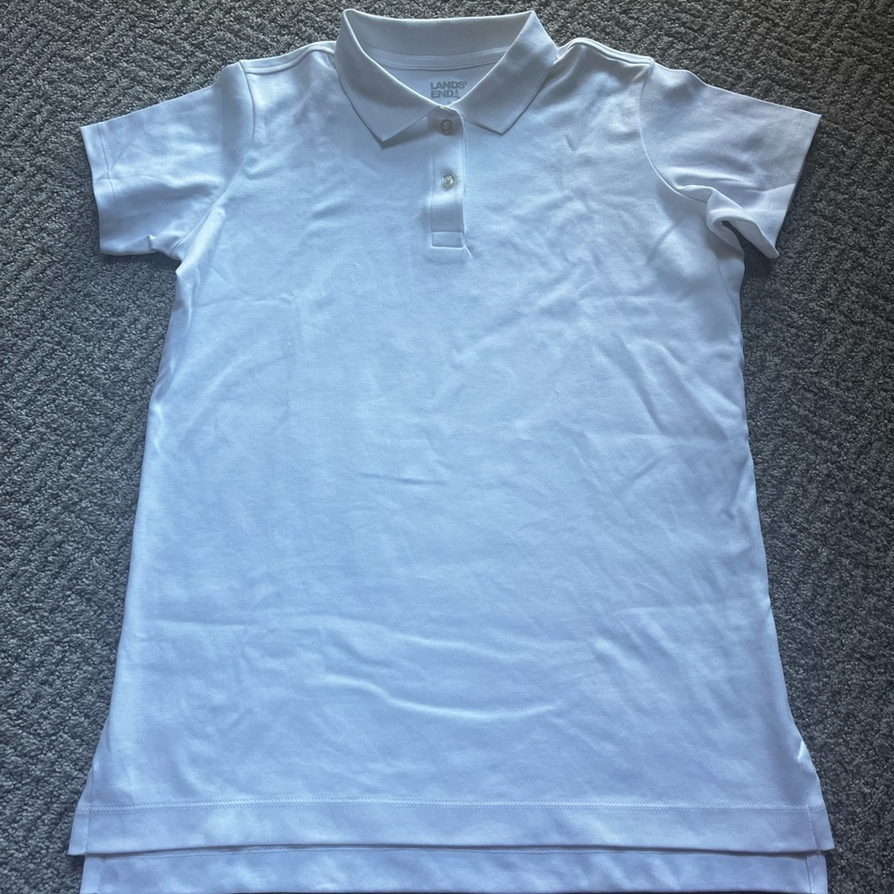 Lands' End Kids White Polo Shirt